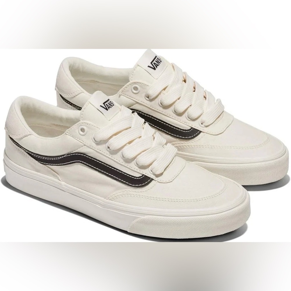 Vans Men's Off-White and Black Sneakers